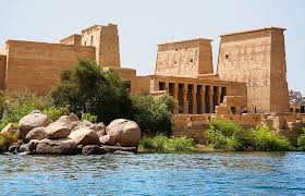 The Temple of Isis at the Philae Temple complex on Agilkia Island near Aswan, Egypt.