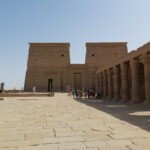 Philae Temple complex dedicated to goddess Isis, located on Agilkia Island near Aswan, Egypt.