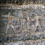 Ancient wall painting from the Tomb of Pepinakht Heqaib at Qubbet el-Hawa, Aswan, Egypt, 6th Dynasty