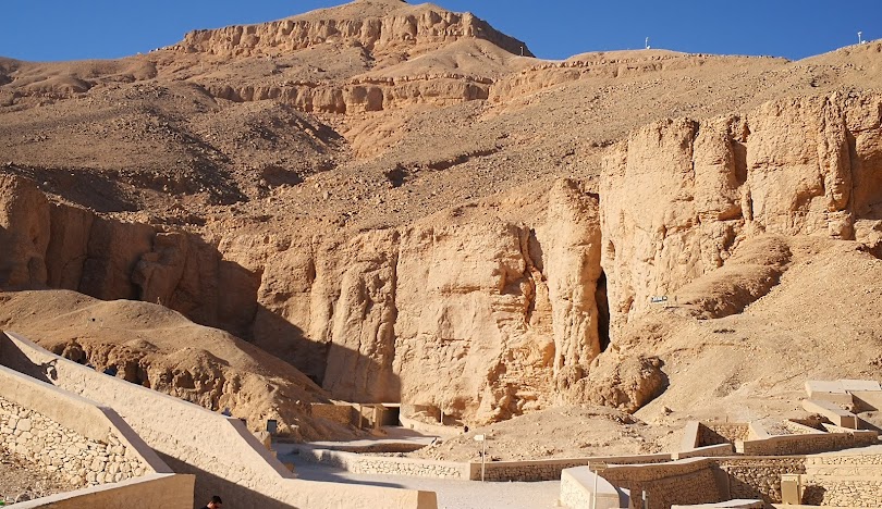 Panoramic view of the Valley of the Kings, the royal burial site in Luxor, Egypt