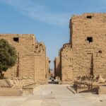 Karnak Temple Complex in Luxor, Egypt, featuring the Precinct of Amun-Re with ram-headed sphinxes