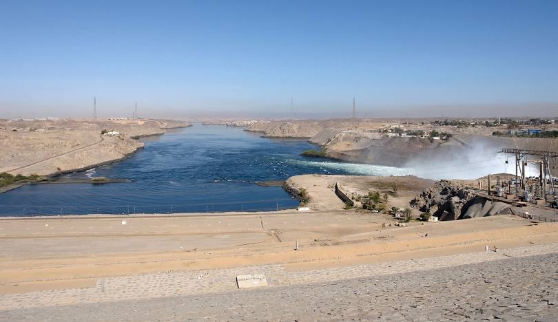 The Aswan High Dam on the Nile River in Egypt, a 20th-century engineering marvel