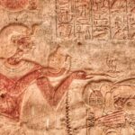 This image depicts a relief from the Temple of Beit el-Wali, dedicated to Ramses II, near Aswan, Egypt. The relief is a plaster cast depicting a military scene, showcasing the might of Ramses II as a warrior and statesman. It is part of a larger narrative carved into the temple walls, visually documenting the Pharaoh's campaigns and paying tribute to him. The Temple of Beit el-Wali, located near Aswan, is one of the temples built by Ramses II and is known for its well-preserved reliefs. The detailed carvings aim to recreate the power and glory of Ramses II as a protector and unifier of Egypt.