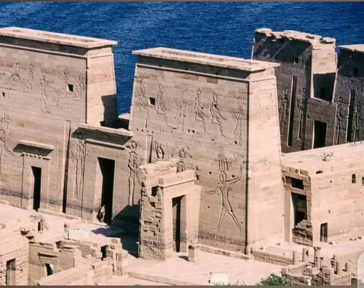 Philae Temple Complex on Agilkia Island, Aswan, Egypt, featuring temples and monuments dedicated to the goddess Isis.