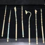 Ancient Egyptian mummification tools used in the embalming and preservation of bodies for the afterlife.