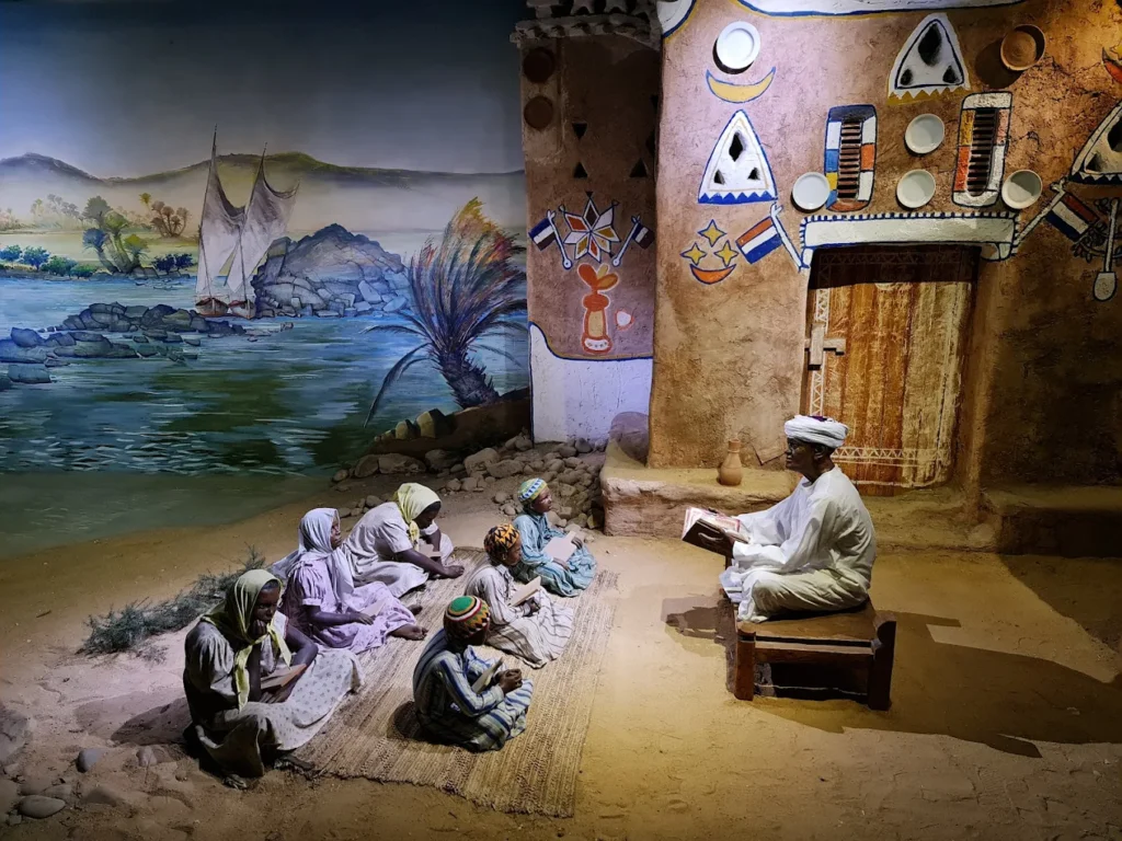 Diorama inside the Nubian Museum in Aswan, Egypt, illustrating aspects of Nubian daily life and heritage.