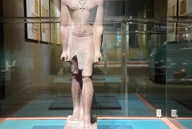 Ancient statue displayed inside the Nubian Museum in Aswan, Egypt.