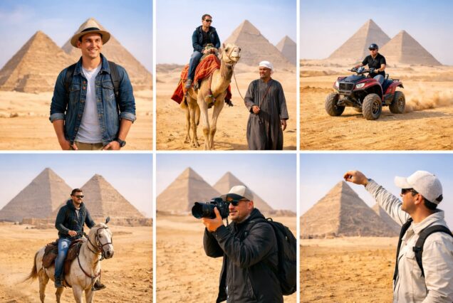 Photo session by the pyramids