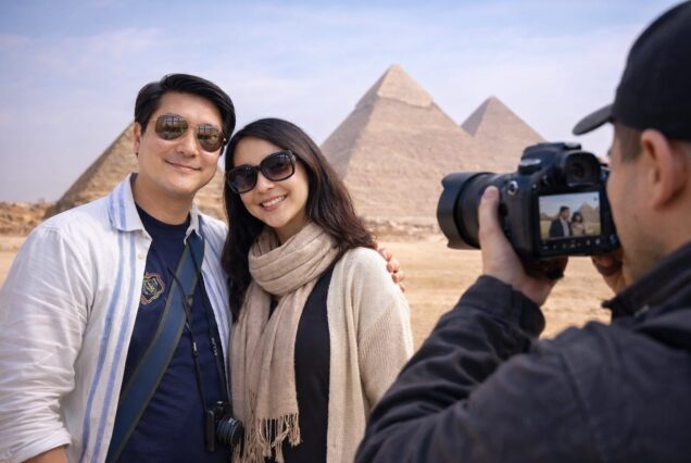 Photo session by the pyramids